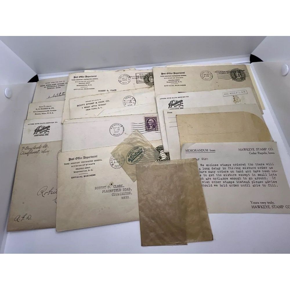 Vintage 1930's Post Office Department‎ Stamp Collector Envelopes Correspondence